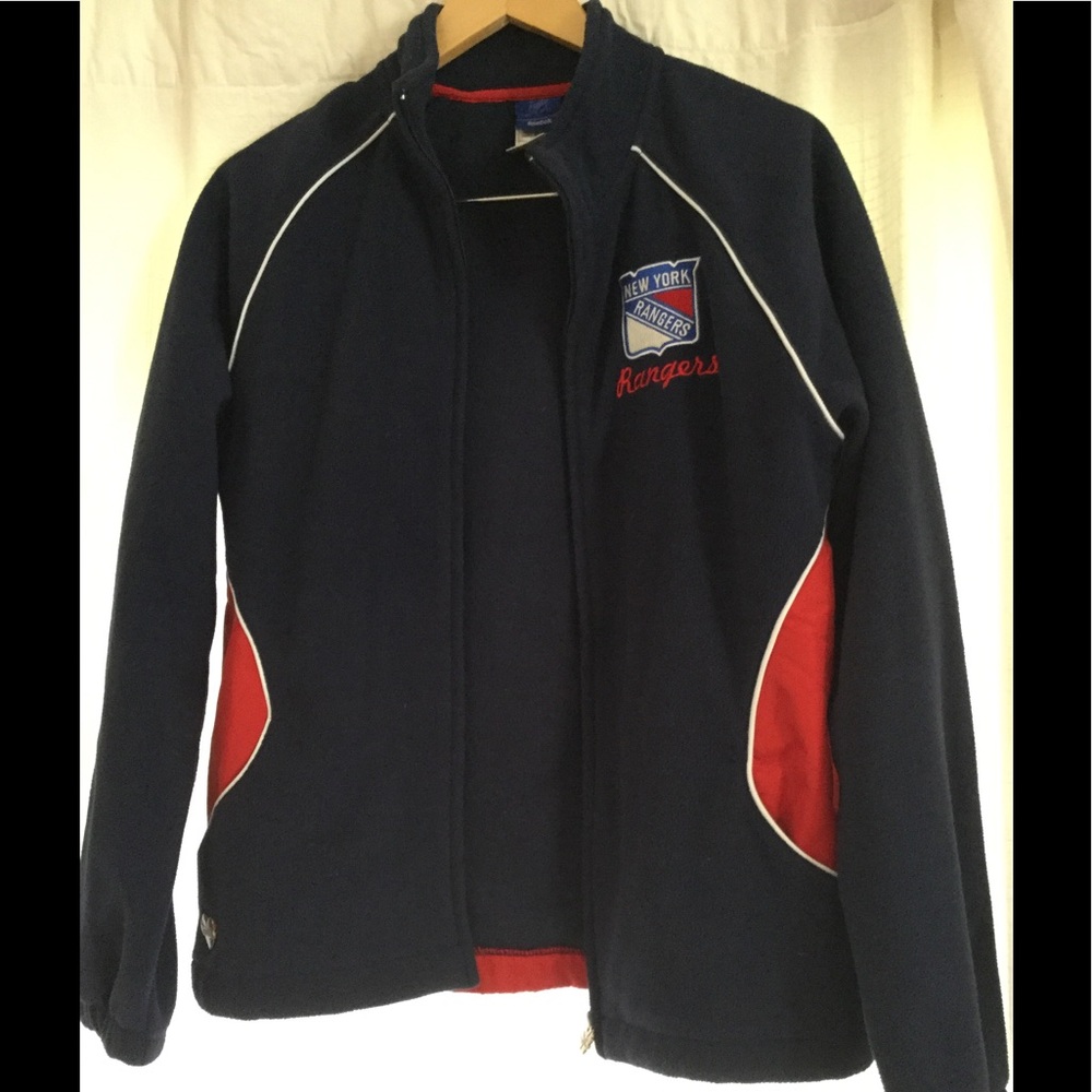 Women's Navy Fleece Jacket with Red Accents